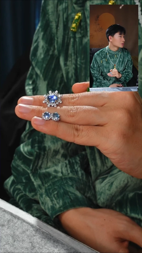 【闪购商品】海蓝宝石颈饰银S925镶嵌吊坠/GG/1