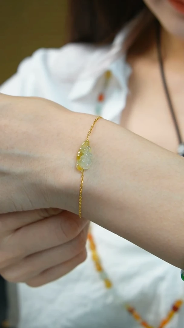 【闪购商品】翡翠手链18K金镶嵌23号-手链/姿/2