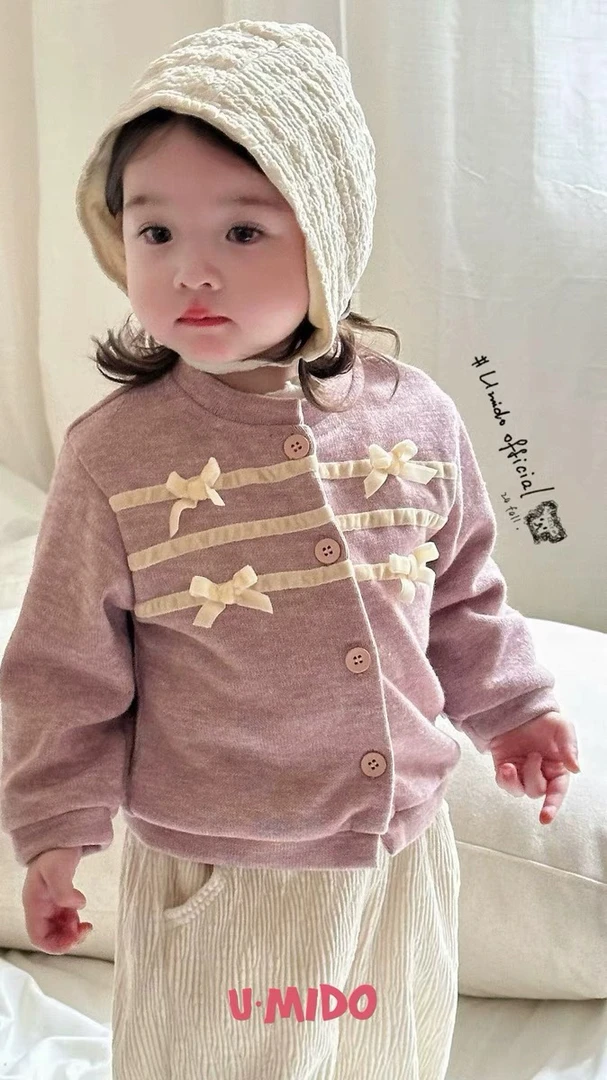 优米多秋新款婴童连体哈衣可爱小狗爱喜外套蝴蝶结上衣裤子套装