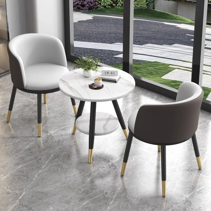 [小扬哥推荐]推荐阳台小茶桌休闲小圆桌椅三件套装奶茶酒店接待桌