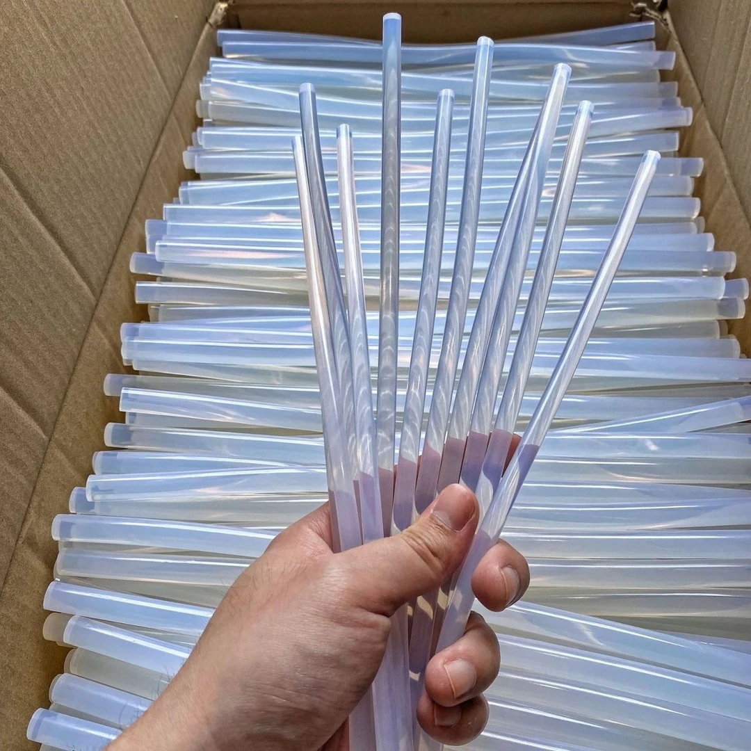环保高粘耐温粘性热熔胶棒胶条7mm11mm自粘热融胶透明手工diy体胶