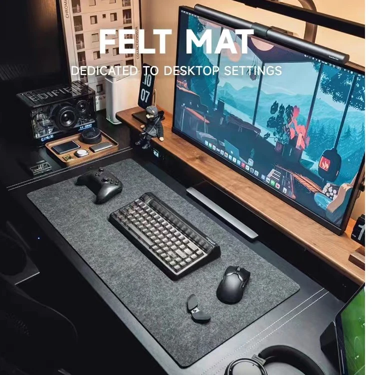 毛毡鼠标垫超大号学生简约定制游戏电竞高级电脑键盘办公书桌垫