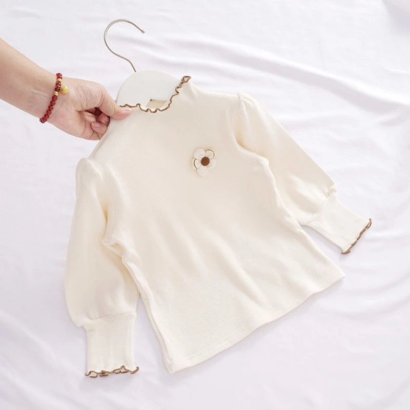 【小扬哥推荐】2023新款打底衫女童T恤长袖半高领衬衣春秋装公主