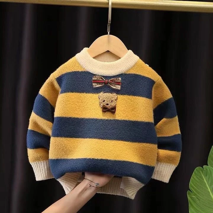【冬季大促】男童毛衣2023秋冬新款洋气儿童韩版加厚水貂绒男孩