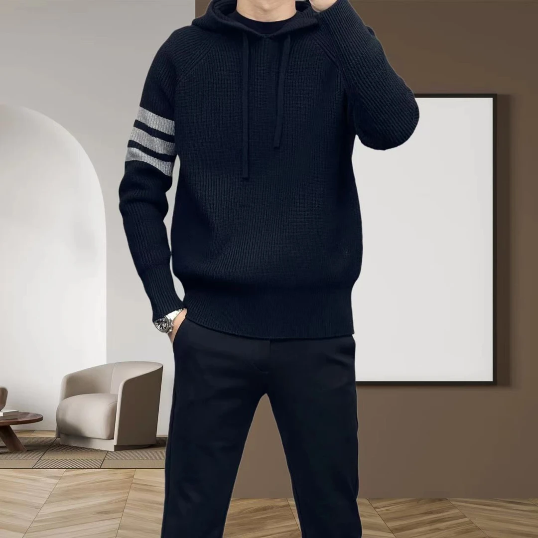 男女同款针织新款高级感轻奢贝丝绒百搭新针织针织衫衫男士6677