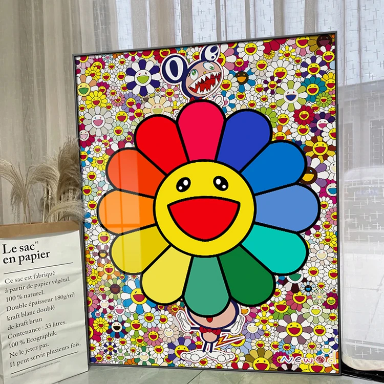 XIMO/喜陌太阳花集合版治愈系晶瓷画客厅餐厅挂画现代潮牌装饰画