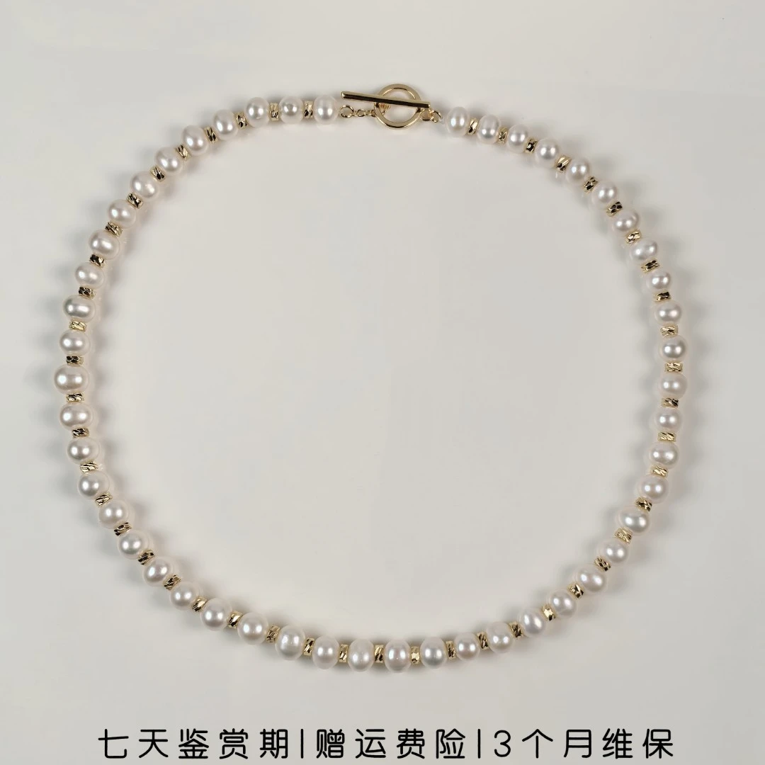 依俐西雅依俐西雅A373金色黎明淡水珍珠项链6-7mm