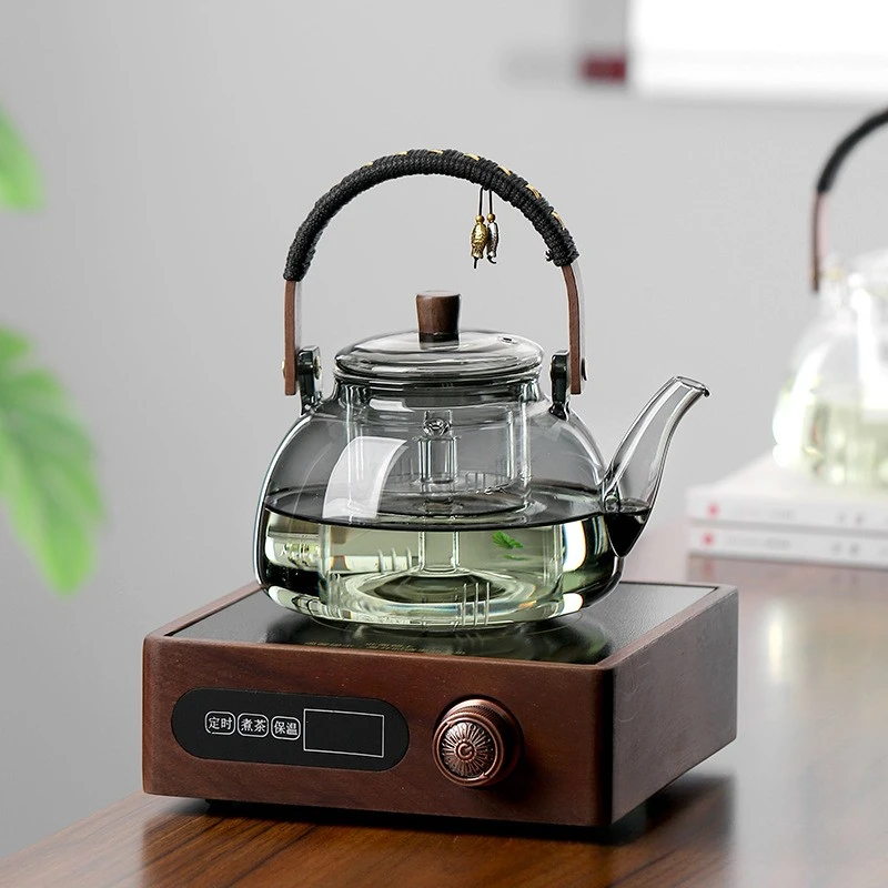 高硼硅耐热玻璃四代蒸煮一体茶壶提梁壶玻璃茶壶煮茶专用壶家用