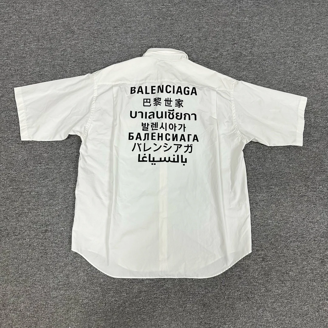 Balenciaga 巴黎世家七国语言白色长袖衬衫 37 码