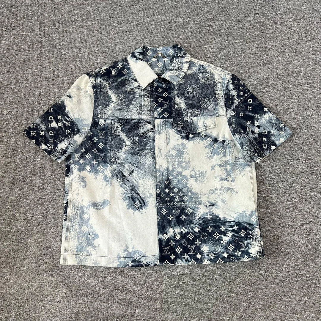 Louis Vuitton Lv 腰果花 满印 牛仔衬衫 99新 XL码
