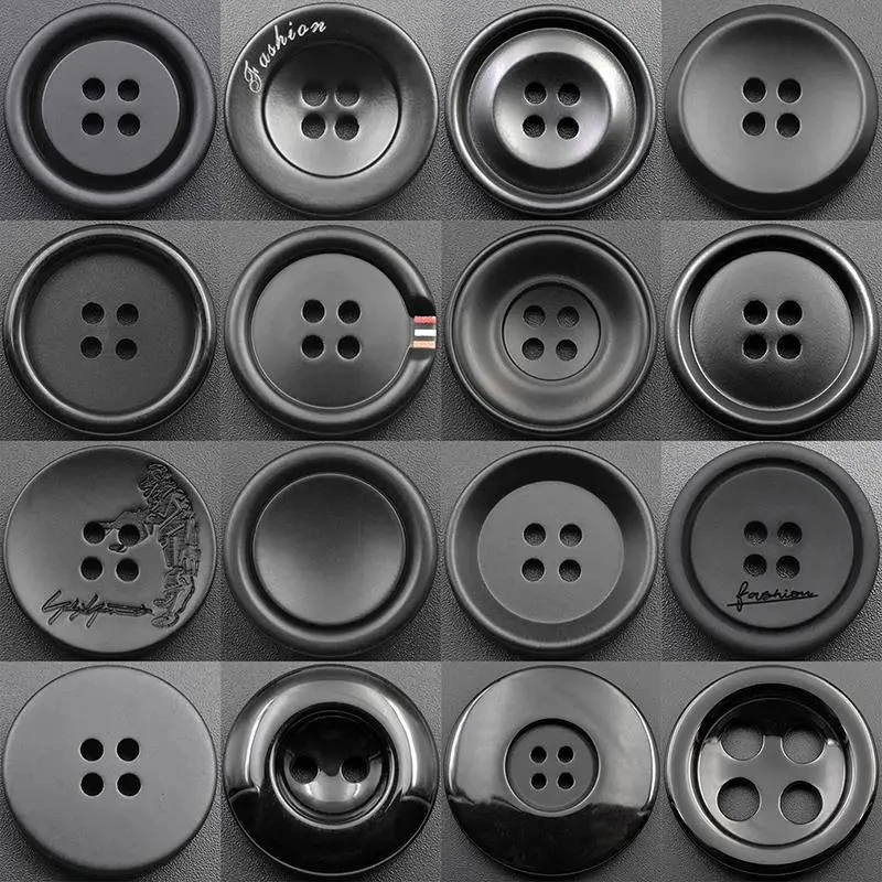 西装纽扣扣子男士女装哑光黑色大衣风衣外套树脂裤子圆形钮扣