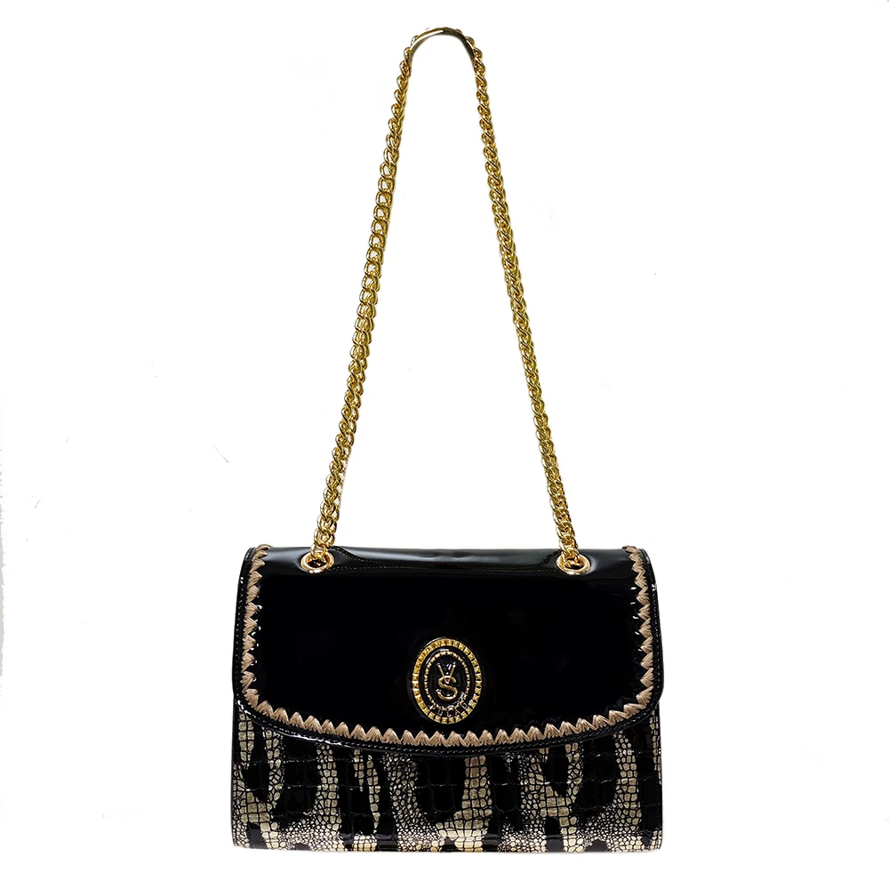 【长25cm*宽10cm*高17cm】新款时尚百搭女士黑色小众潮流单肩包9130