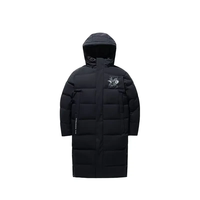 安踏CUBAL男子长羽绒服篮球系列户外运动保暖连帽羽绒服