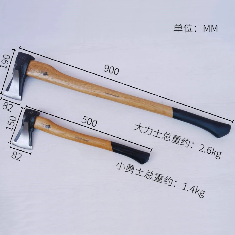 户外斧头·野营高锰钢斧子美式山核桃木柄劈柴斧防身露营野炊锻打