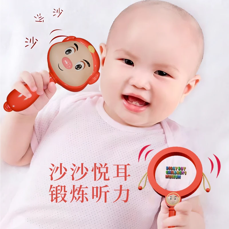 猪猪郎新生宝宝手摇铃沙锤牙胶拨浪鼓安抚玩具0-12月婴儿玩具