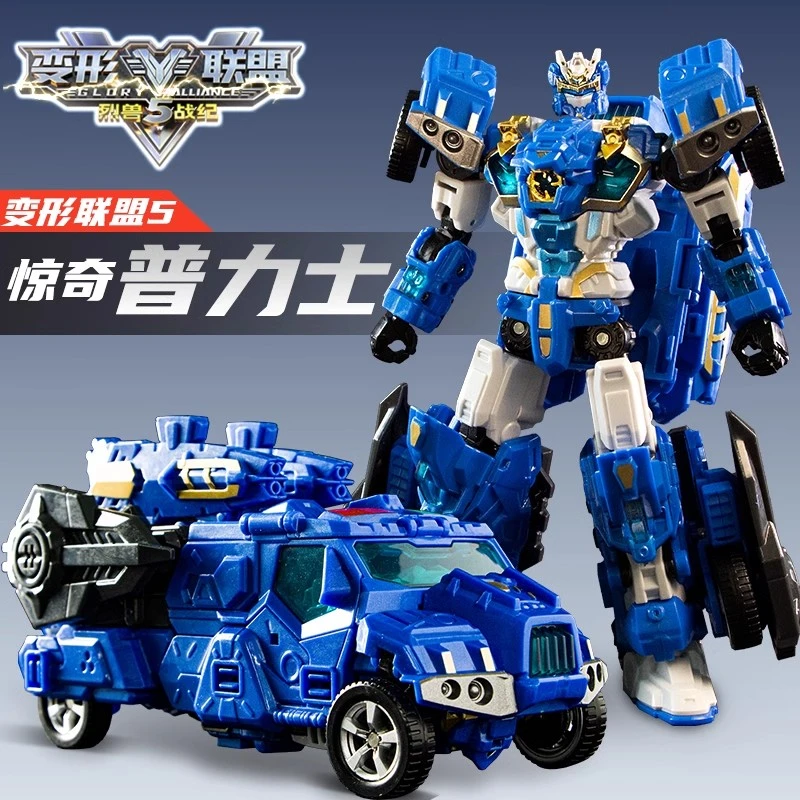 正版变形联盟5烈兽战纪6合体机甲手办变形玩具金刚汽车机器人男孩