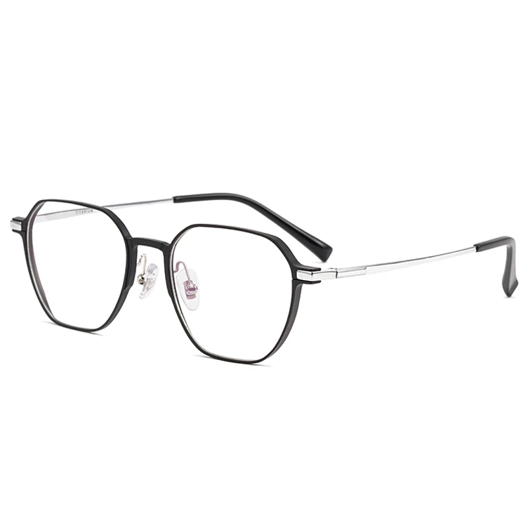 超轻钛架近视防蓝光眼镜可配变色 多边眼镜框小框型 显瘦韩版框镜