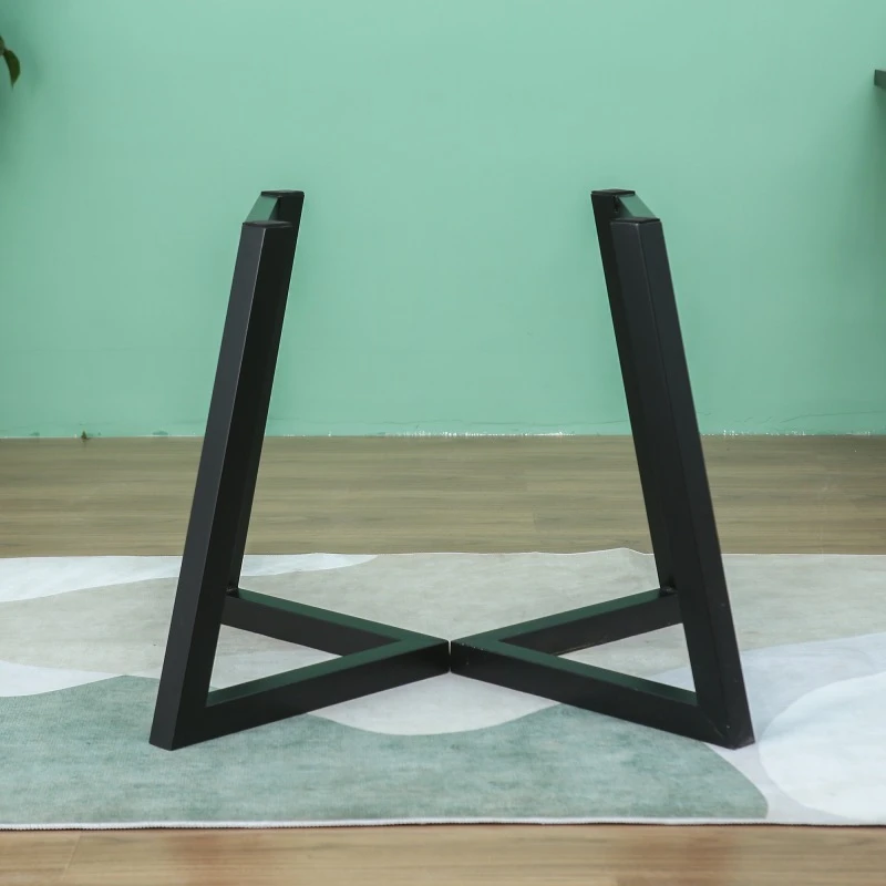 铁艺桌腿支架岩板办公桌子腿底座餐桌脚金属茶几桌架书桌脚架简易