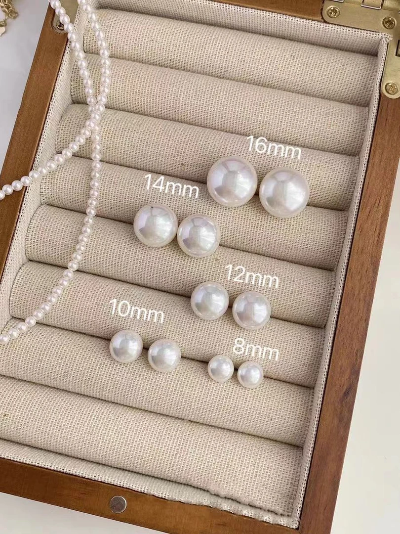 925银仿珍珠耳饰 简约气质馒头珠耳钉小众网红设计感精致百搭耳夹