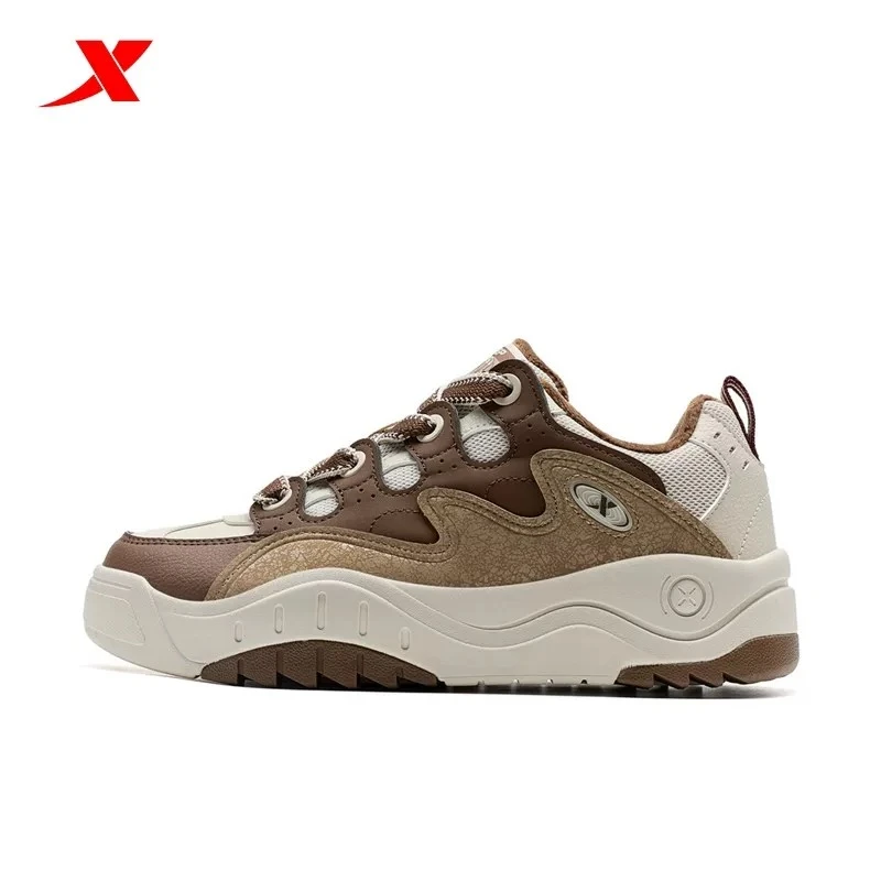 【女子二棉】特步华夫鞋加绒保暖休闲鞋女加绒女鞋976418370076