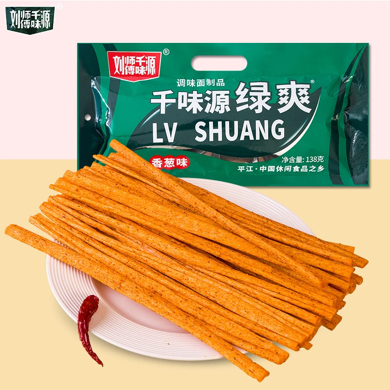 【霞客专属】刘师傅千味源绿爽辣条大包138g辣片童年记忆解馋零食