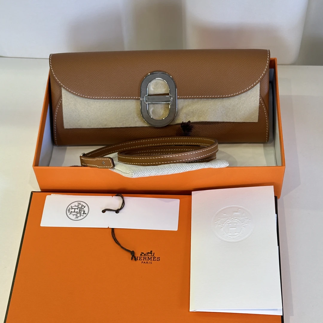 全新未使用 Hermes/爱马仕 猪鼻子to go 金棕 Epsom皮单肩包