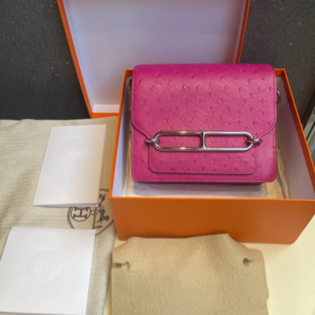 99新 Hermes/爱马仕 爱马仕猪鼻子19mini Roulis斜挎包d刻