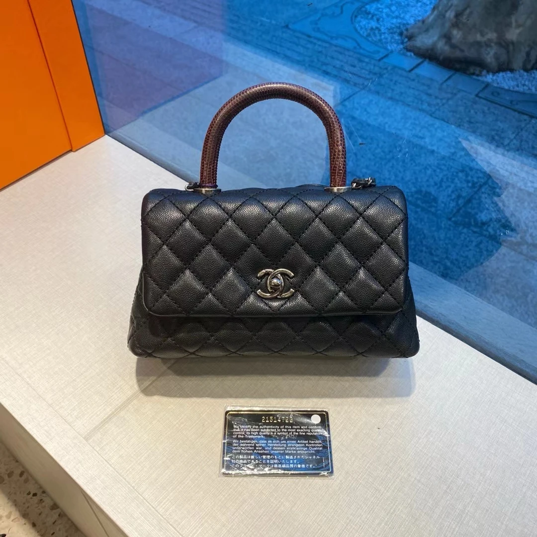 99新 Chanel/香奈儿 coco handle 小号 红手柄 21开  单肩斜挎包