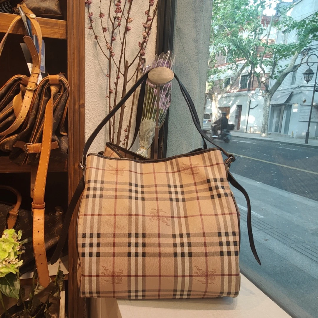 95新 BURBERRY/博柏利 巴宝莉战马格纹托特包