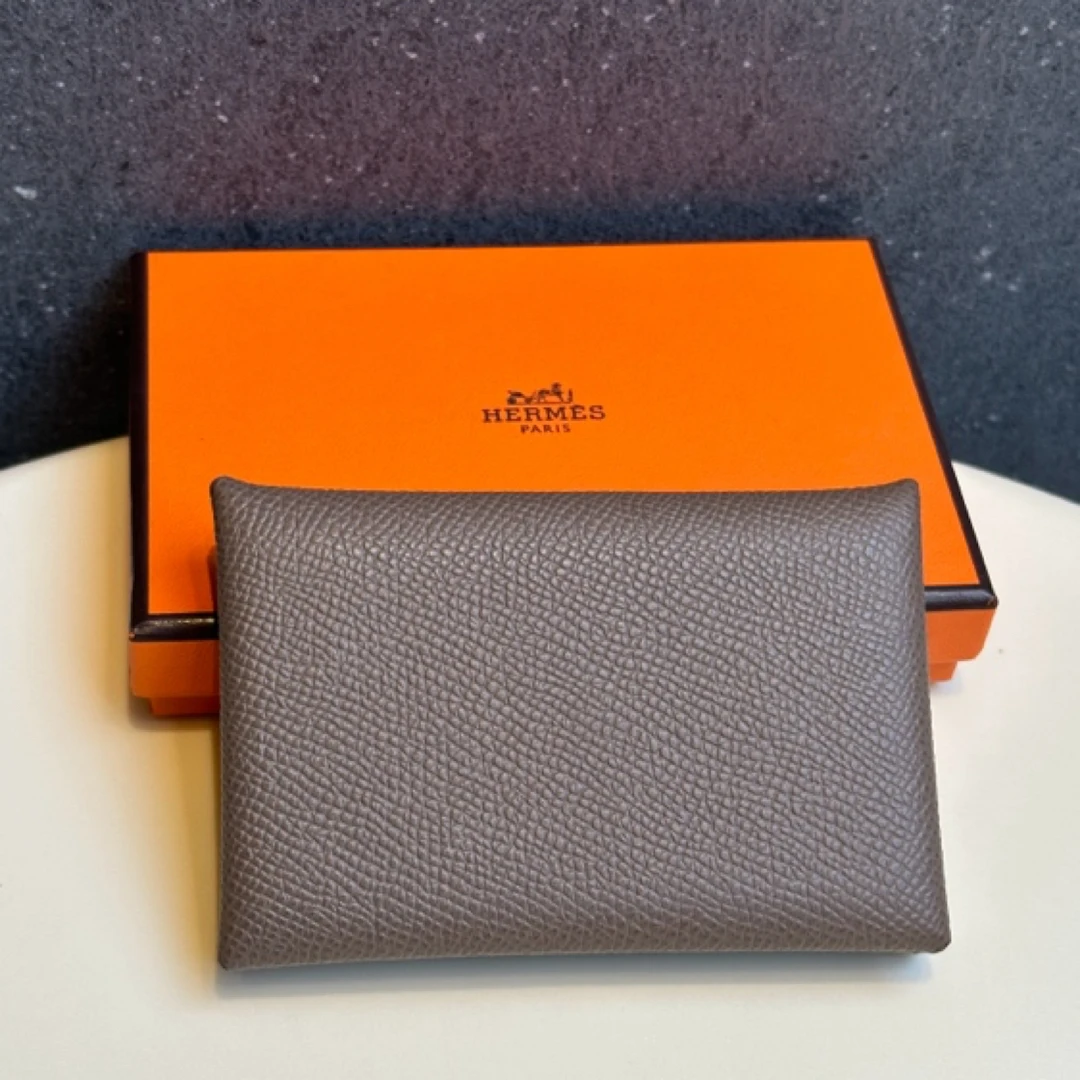 99新 Hermes/爱马仕 大象灰卡包