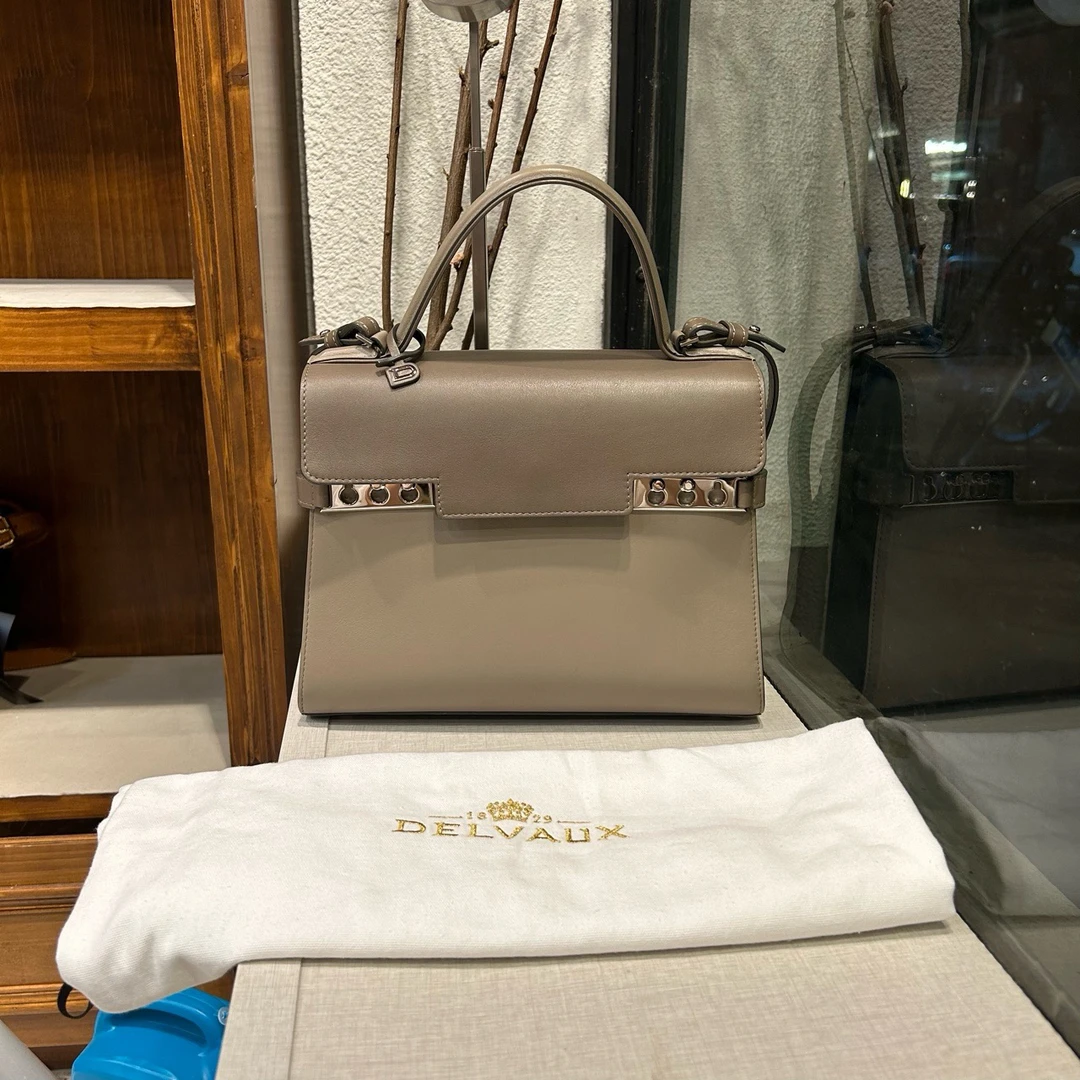 95新 Delvaux/德尔沃 tempete 灰色 附件：尘袋