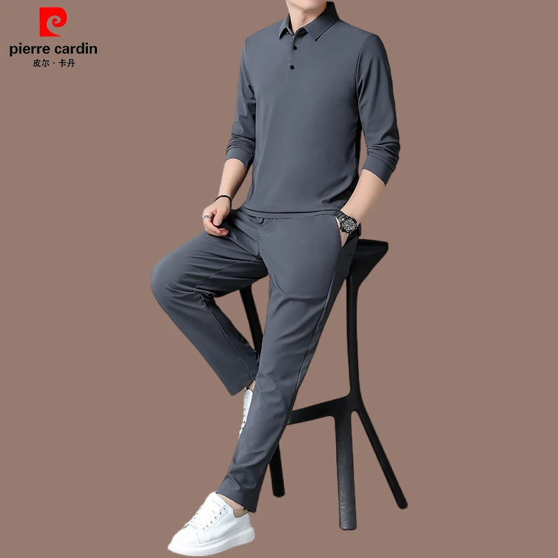 【皮尔卡丹】百搭轻奢时尚休闲中年男士长袖两件春秋季宽松修身潮流