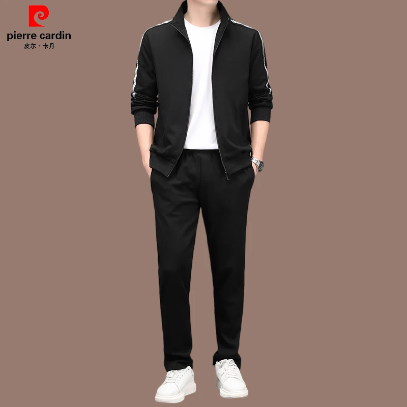 皮尔卡丹高端运动服男士套装春秋款宽松休闲卫衣外套男装两件套
