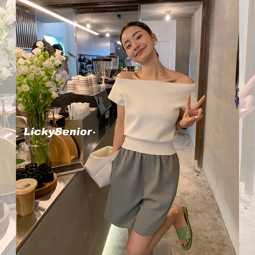 LICKYSENIOR 夏日limit 清清凉的醋酸短裤/精纺七分裤女