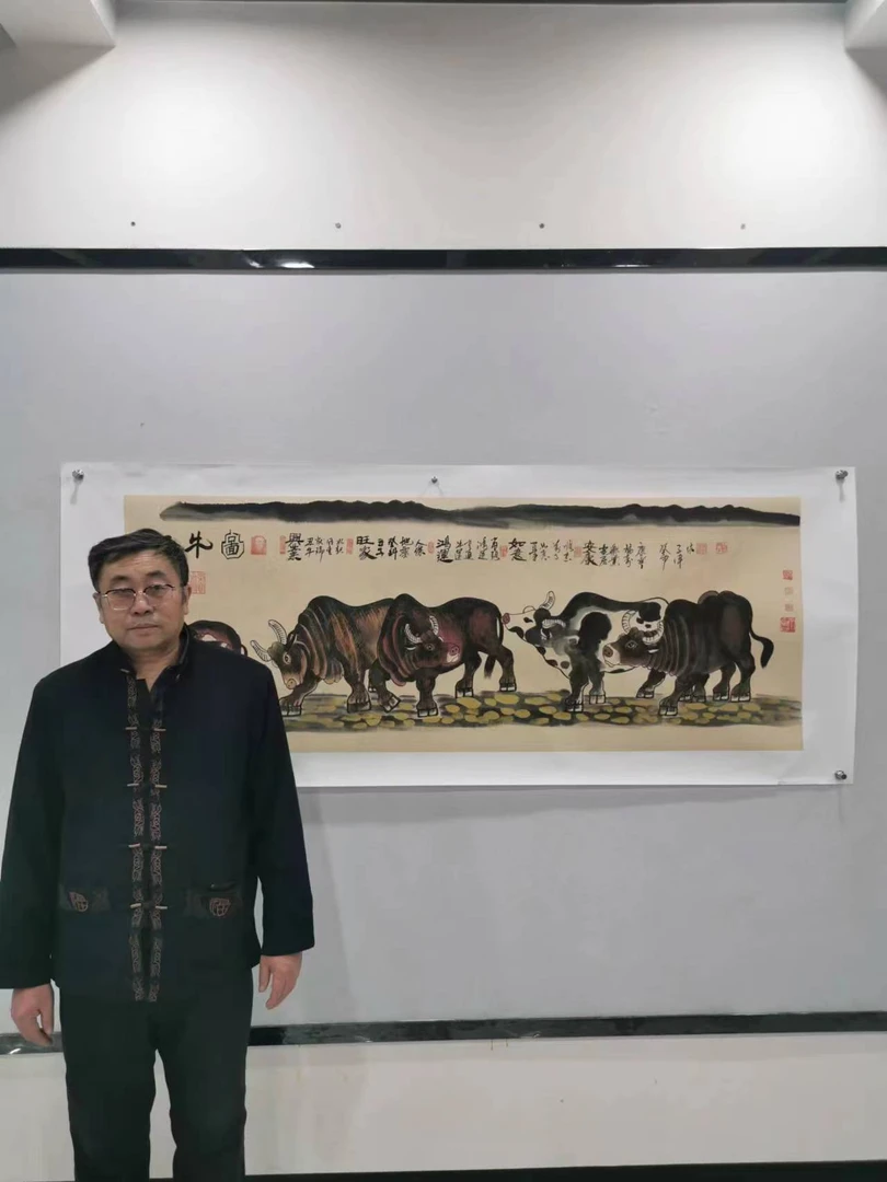 李子伟老师 书法作品《五牛图》书法作品 国画 艺术收藏绘画行书