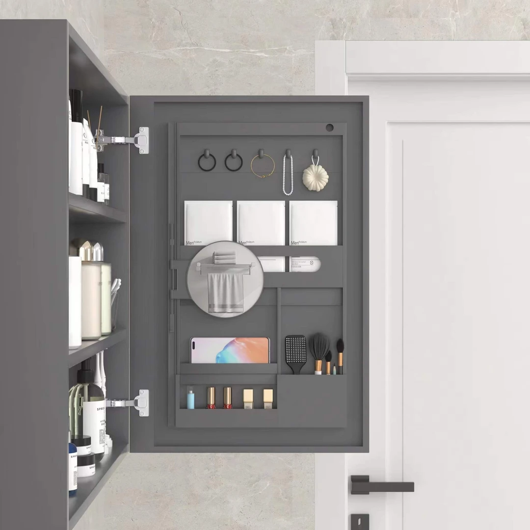 镜柜背后收纳架家用浴室柜镜后收纳架美妆储物收纳架镜柜门后收纳