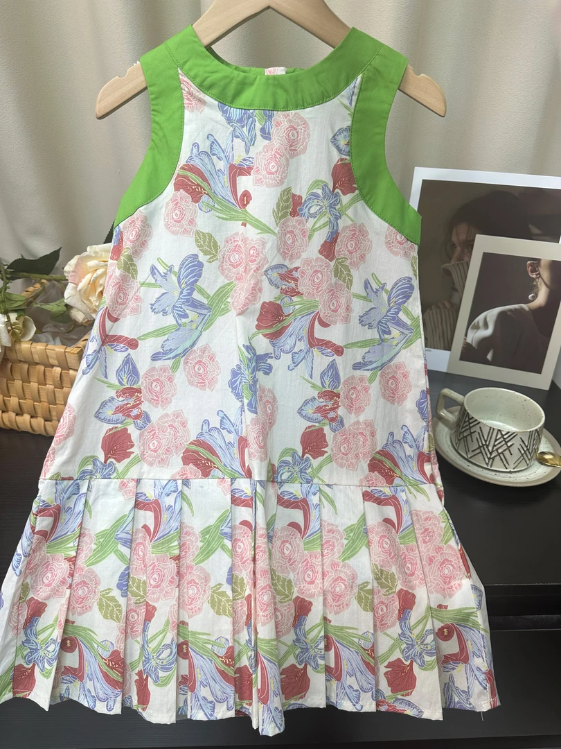 【露水薄荷】女童设计师款油画2024新款夏纯棉夏装大童公主裙女孩