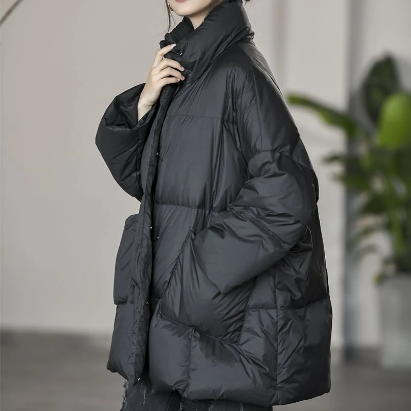 波司豋秋冬新款羽绒服女中长款轻便时尚复古文艺宽松休闲冬季外套