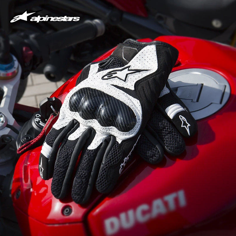 a星alpinestars摩托车骑行手套春夏季透气碳纤机车装备SMX-1防护
