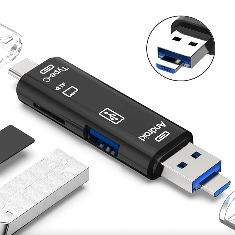 USB2.0读卡器type-c适用安卓手机电脑多功能OTG2.0TF/U盘