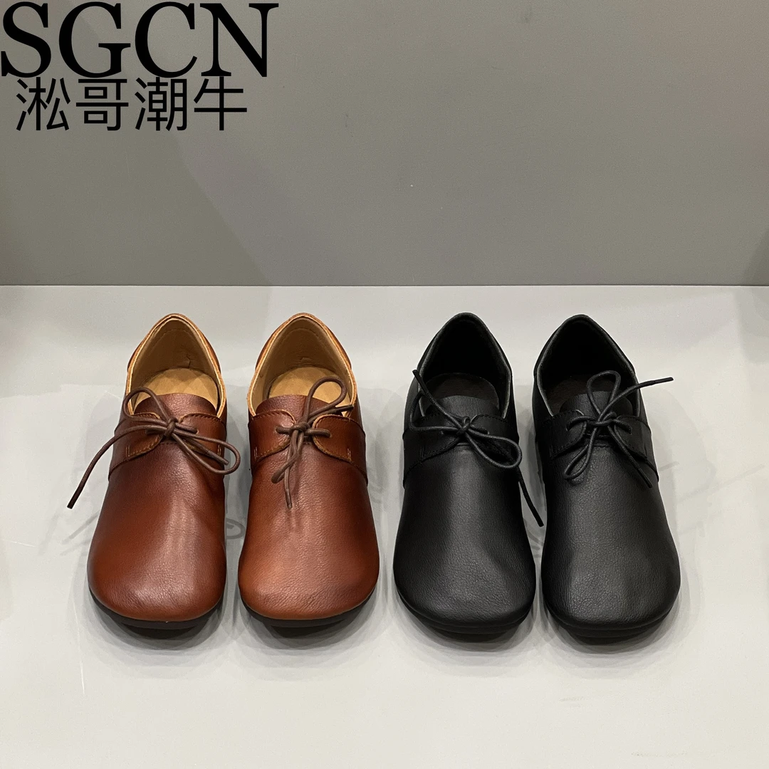 SGCN淞哥潮牛品牌时尚休闲复古真皮小单鞋8708-1