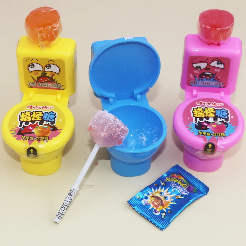 搞怪马桶糖果棒棒糖玩具糖水果味棒棒糖跳跳糖儿童休闲零食糖批发