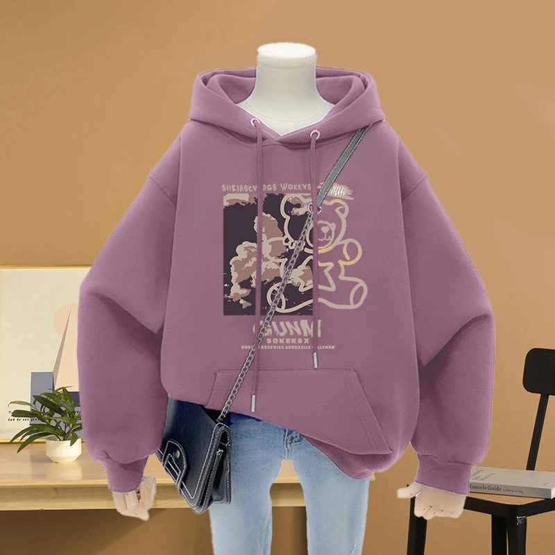 美式复古大码胖mm秋冬季连帽卫衣女设计感小众休闲百搭显瘦外套潮