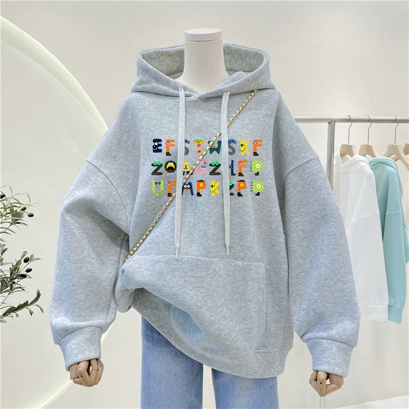 大码胖mm秋冬加绒加厚连帽卫衣女美式复古oversize显瘦外套上衣服