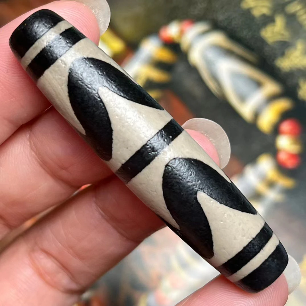 超大号古珠配饰diy百搭藏传佛教高油包浆虎牙古珠57mm