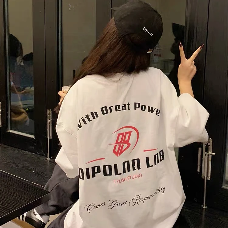 美式高街设计感小众纯棉白色短袖T恤女夏ins潮牌港味复古chic上衣