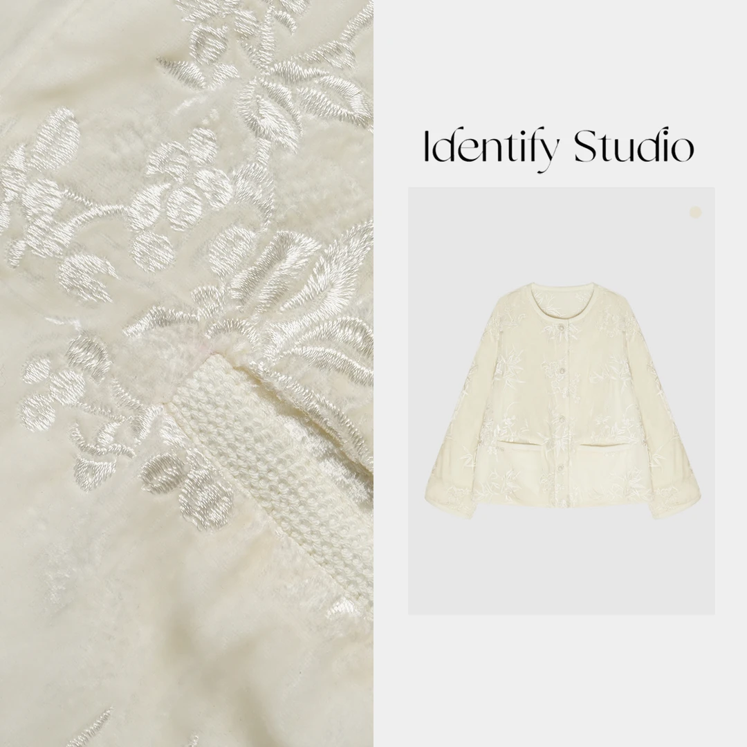 IDENTIFY香香“秋风落叶”丝绒外套秋冬长袖时尚24AW