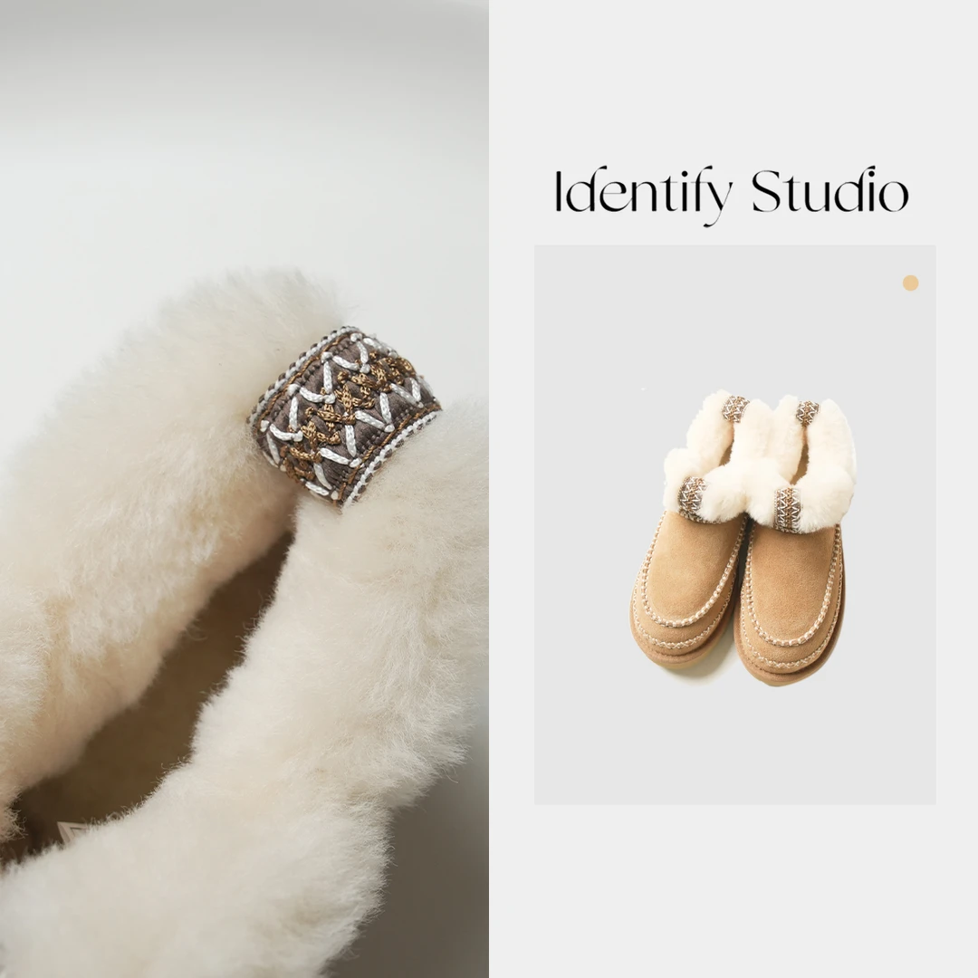 IDENTIFY香香“森林勃肯”质感百搭时尚复古毛毛鞋子24AW