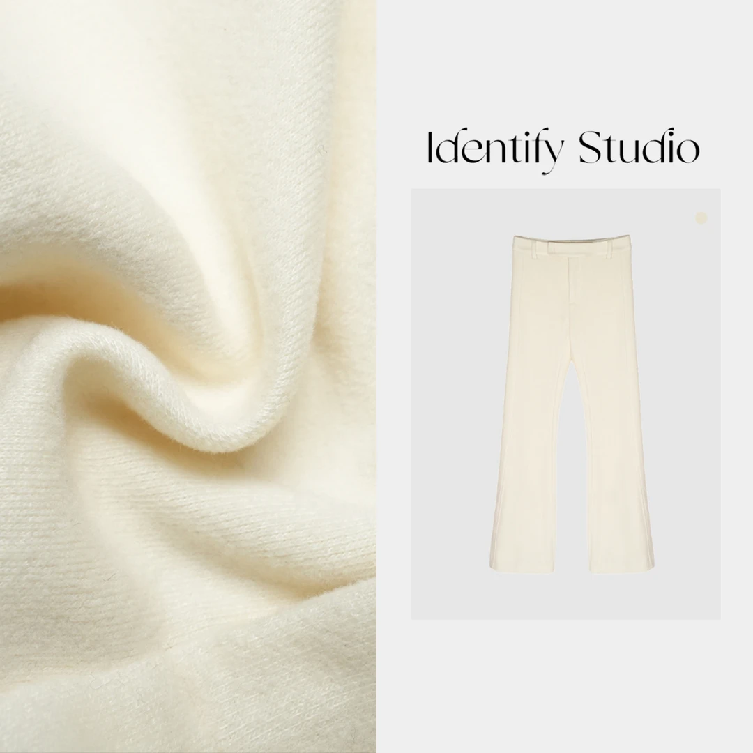 IDENTIFY香香“冬日喇叭裤”休闲裤西装腰时尚长裤子24AW