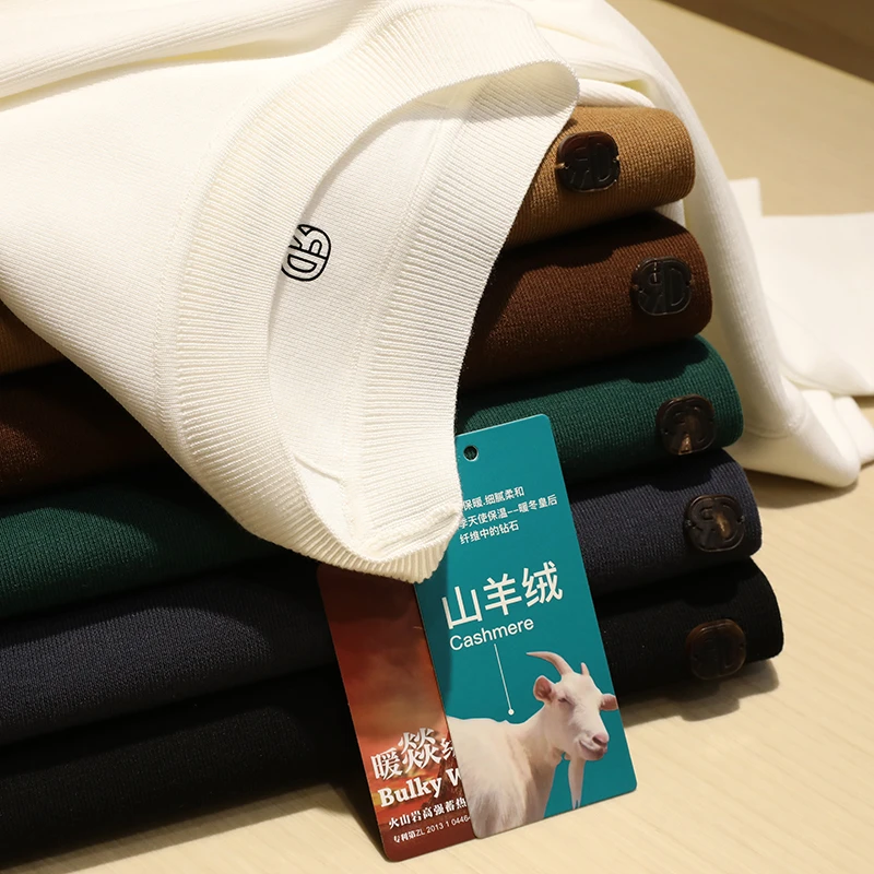 【CD2206201】升级长袖 暖燚绒男士春季半高领羊*绒长袖针织打底衫